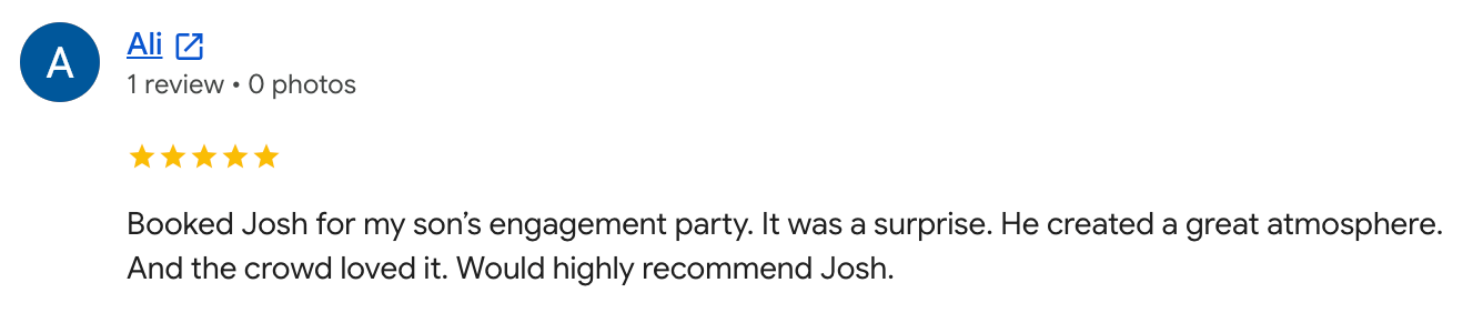 Customer review from Ali