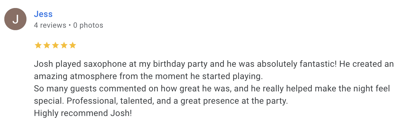 Customer review from Jess