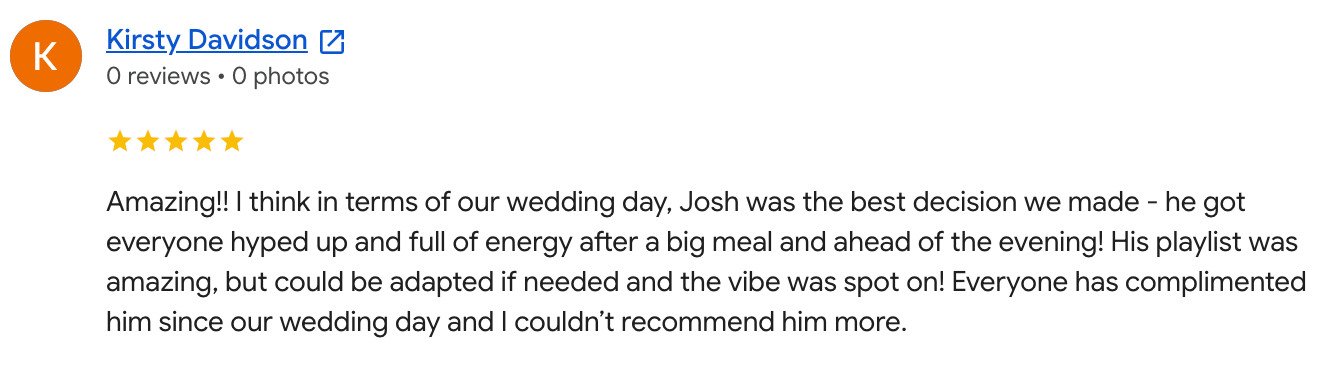 Customer review from Kirsty